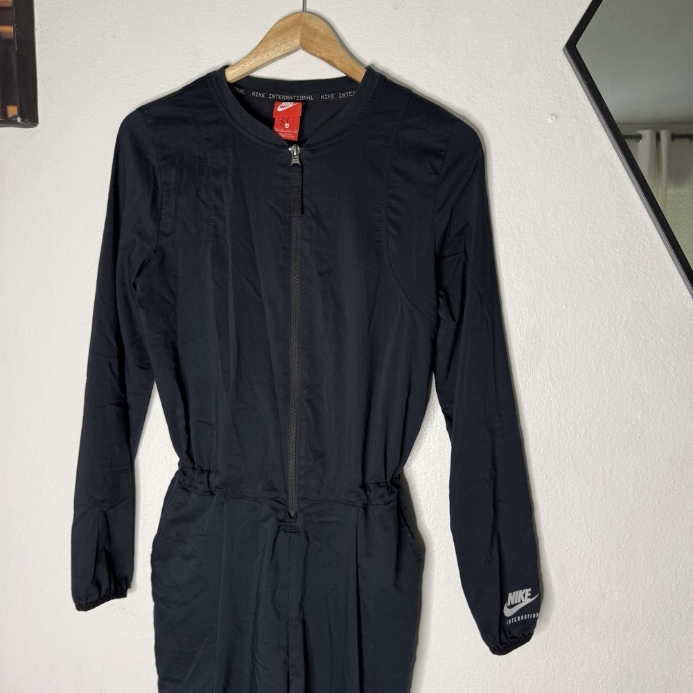 Nike International Black Long Sleeve Jumpsuit Athleisure Utility Women's XS - Picture 2 of 15